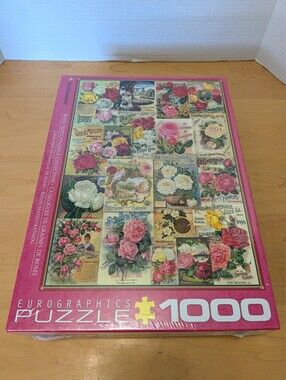 Eurographics 1000 Piece Puzzle Smithsonian Roses Seed Catalogue Collection NEW